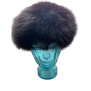 Vintage Black Fox Fur Hat,‎ Vintage Fox Fur Hat, Estate Fox Fur Hats Cossack